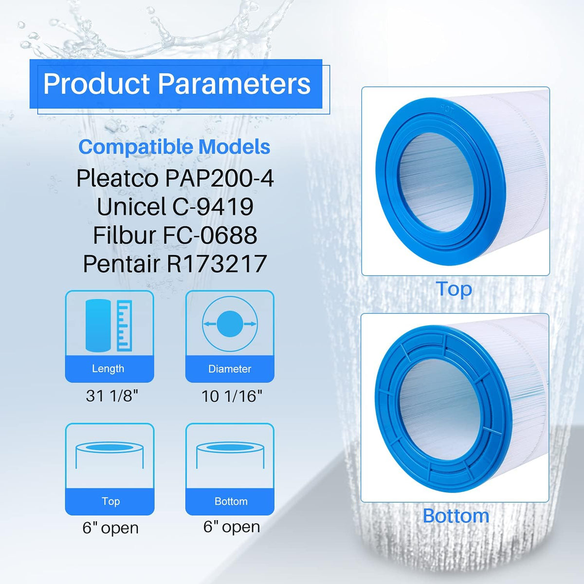 200 sq.ft Pool Filter Cartridge 1 Pack Z901