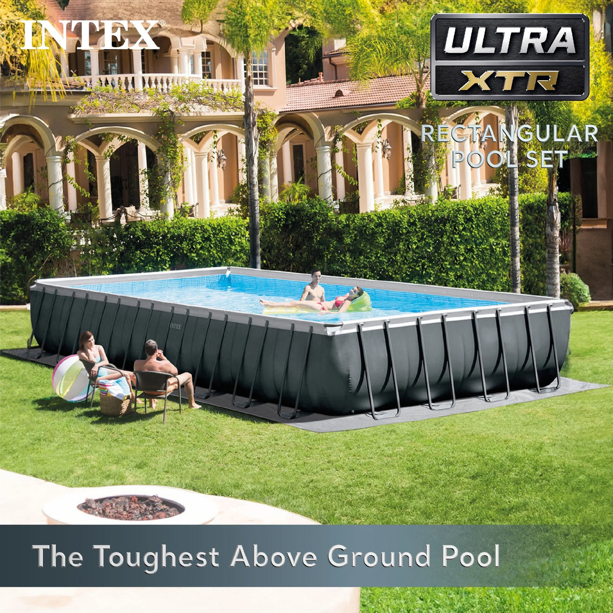 32' x 16' x 52 Rectangular Frame Swimming Pool with Pump G989738