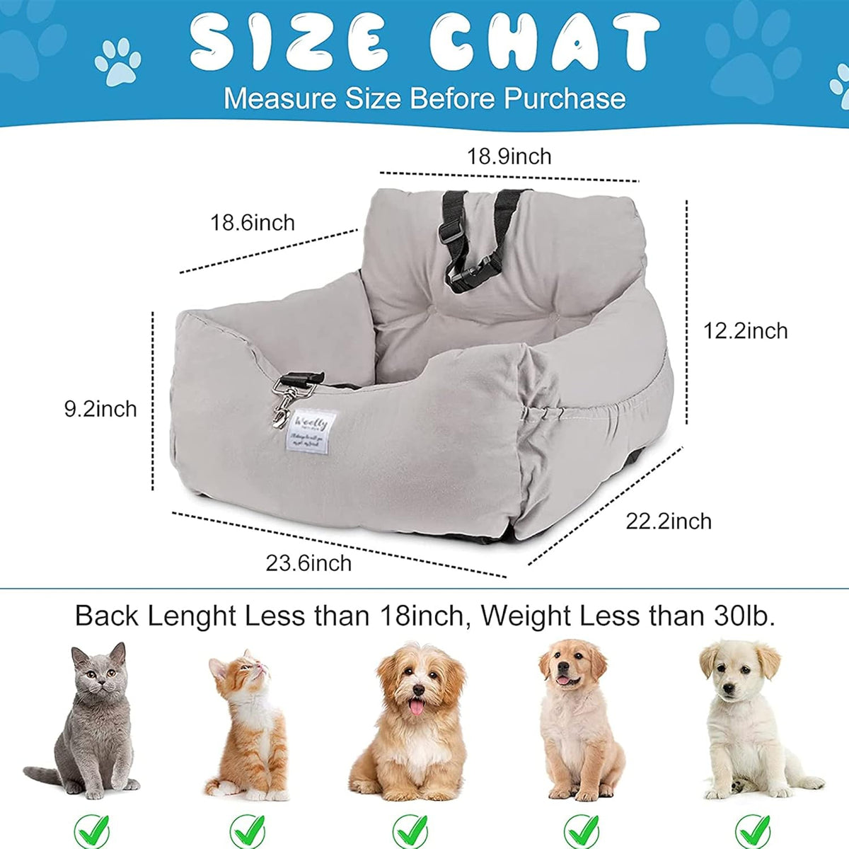 Dog Car Seat with Storage N7552