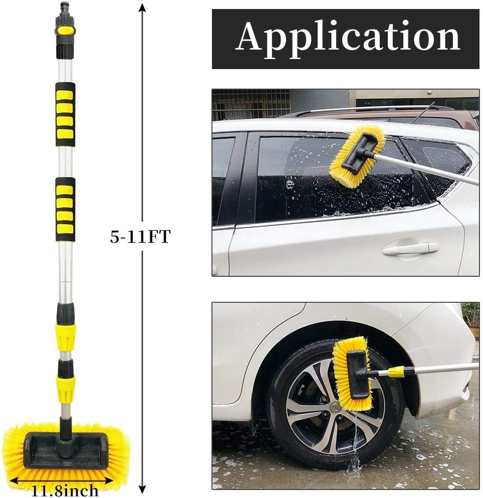 5-12 Foot Telescopic Car Wash Brush with Soft Bristle Pack of 2 S2294