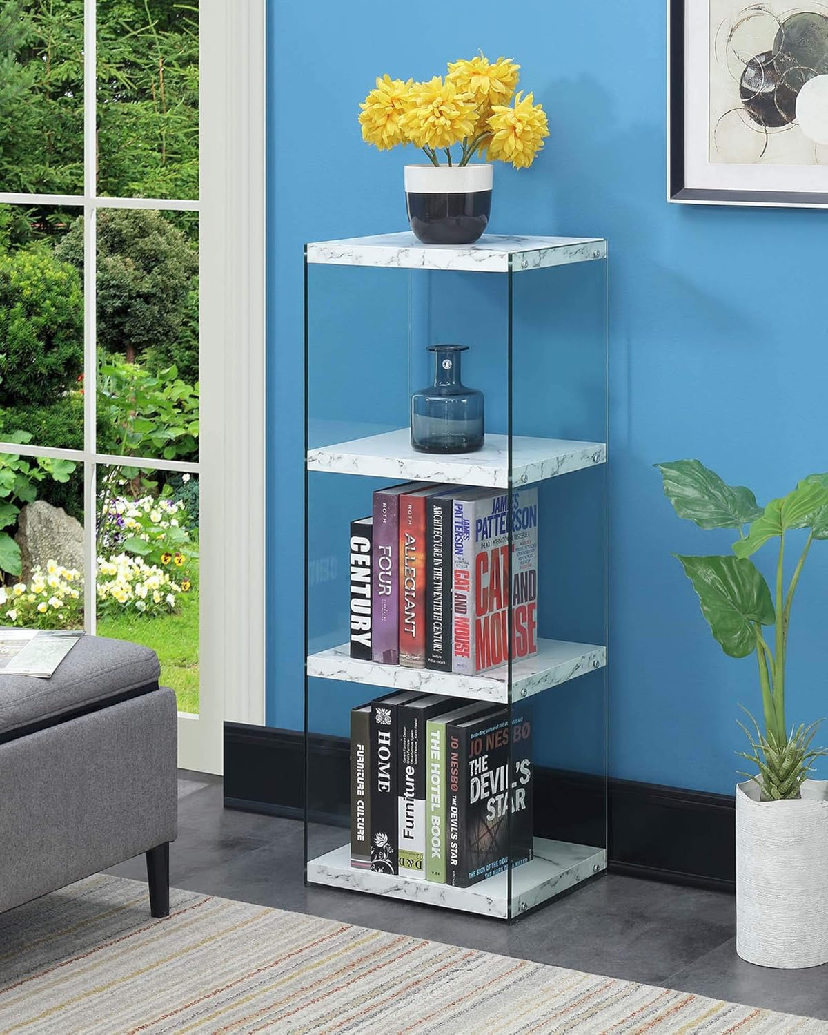 4 Tier Weathered Gray Bookcase G97002