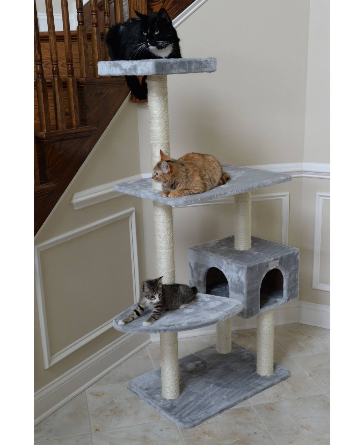 Cat Tree 57-inch Silver Gray Q42027