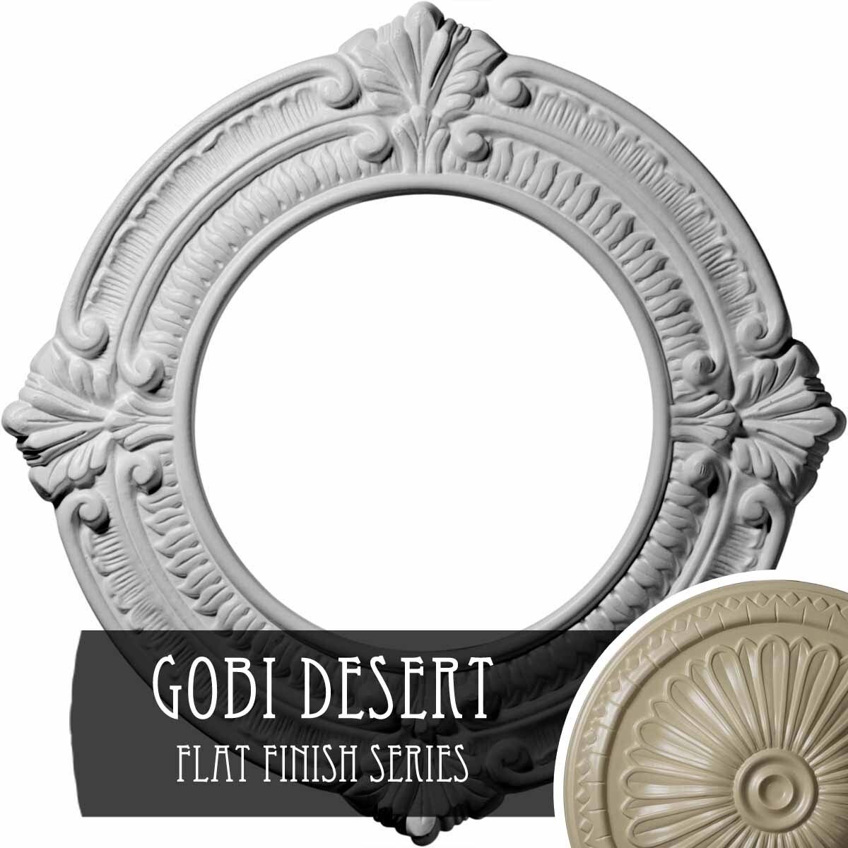 11 1/8 inch x 6 1/8 inch x 5/8 inch Hand-Painted Ceiling Medallion F9922