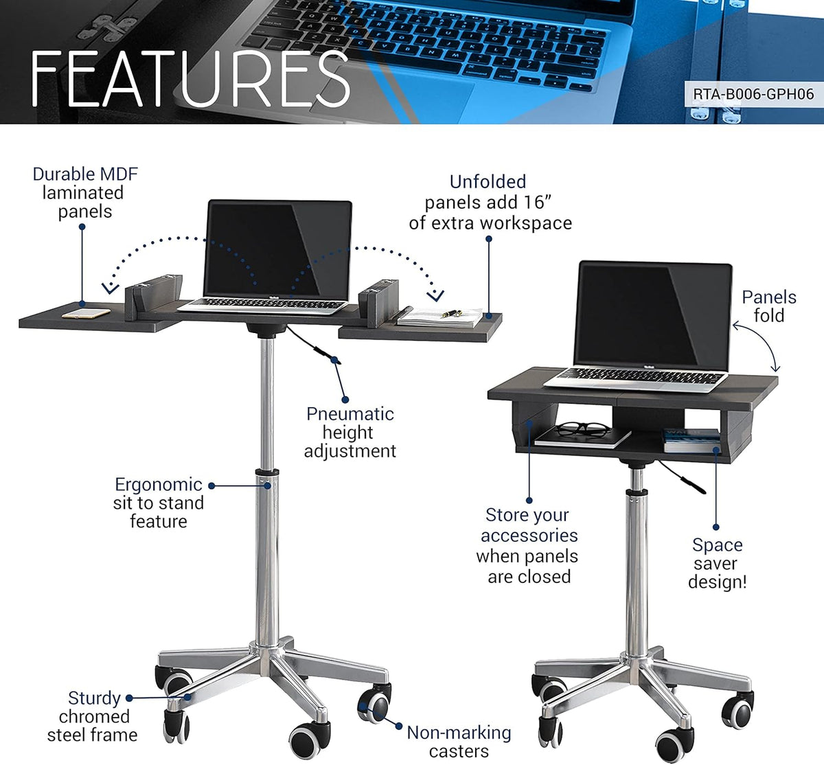Foldable Table Laptop Cart Q25548