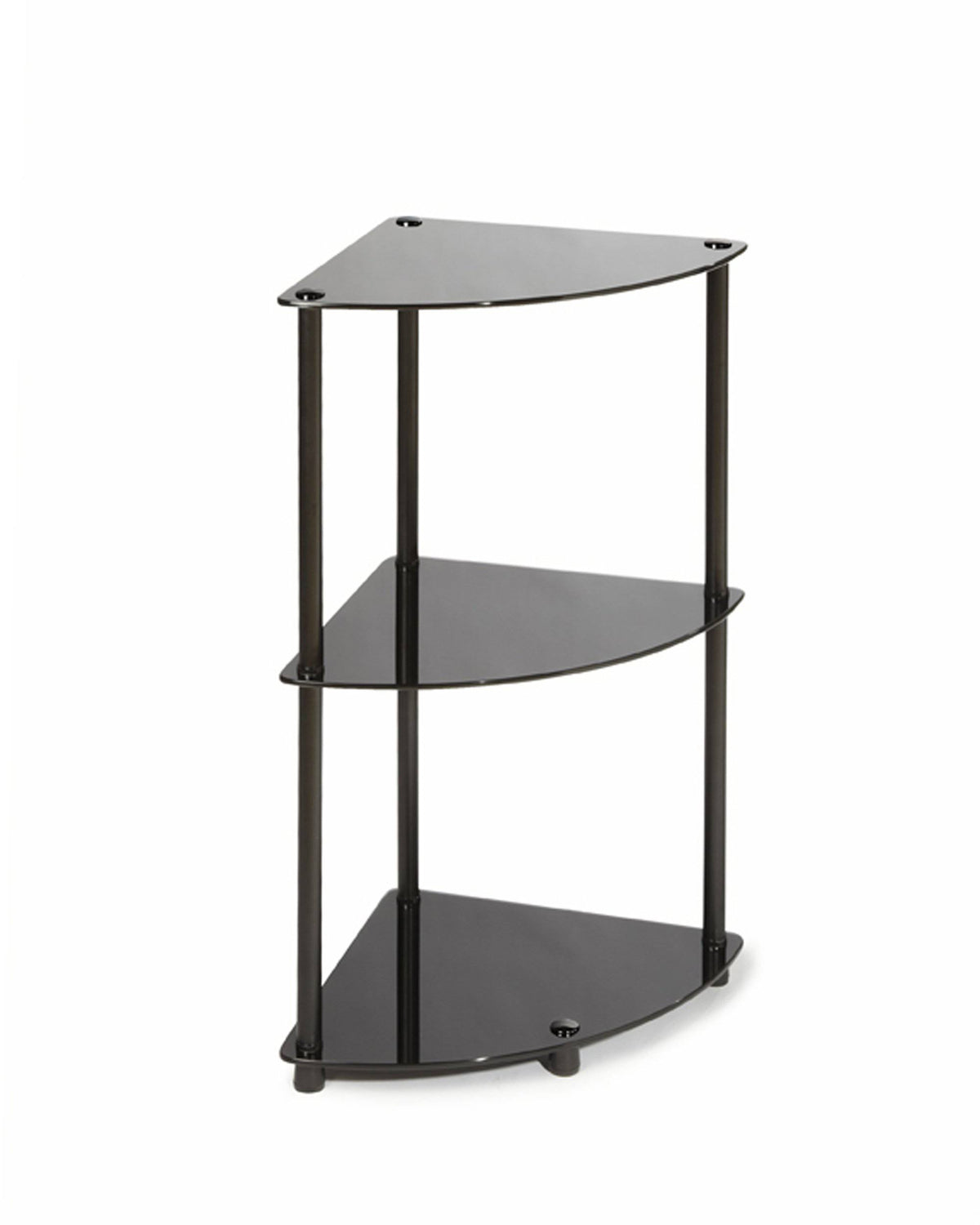 Black Glass 3-Tier Corner Shelf F452845