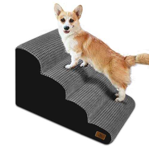 4-Step Corduroy Non-Slip High Density Foam Dog Steps H10245