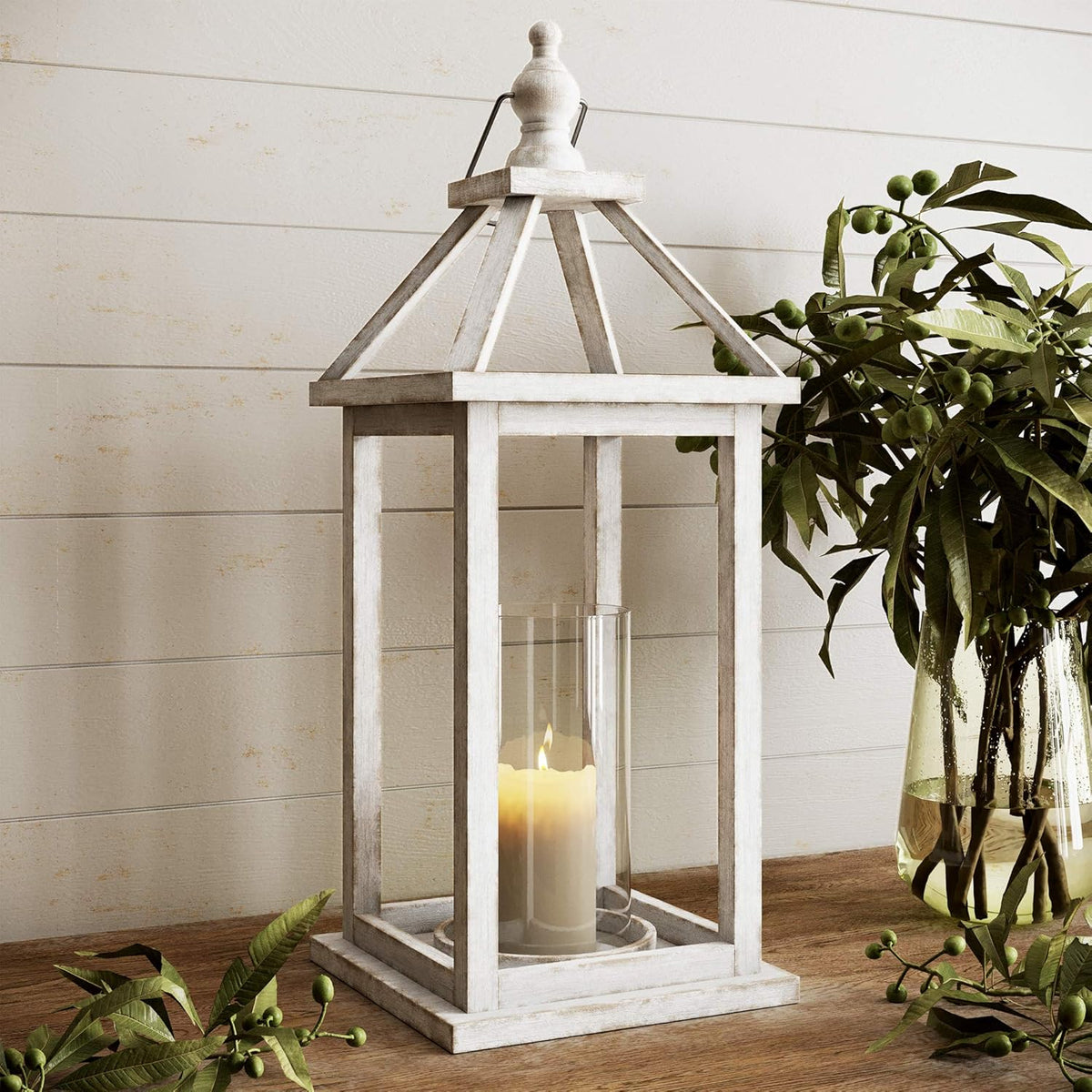 Decorative Wooden Lantern Candle Holder N13264