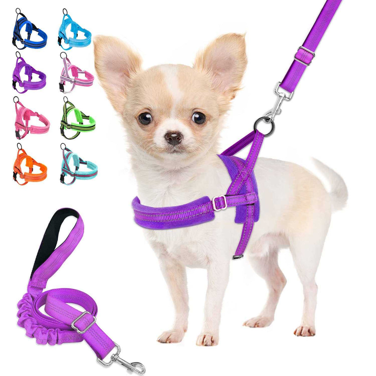 Heavy Duty Adjustable Reflective Dog Harness and Leash H508