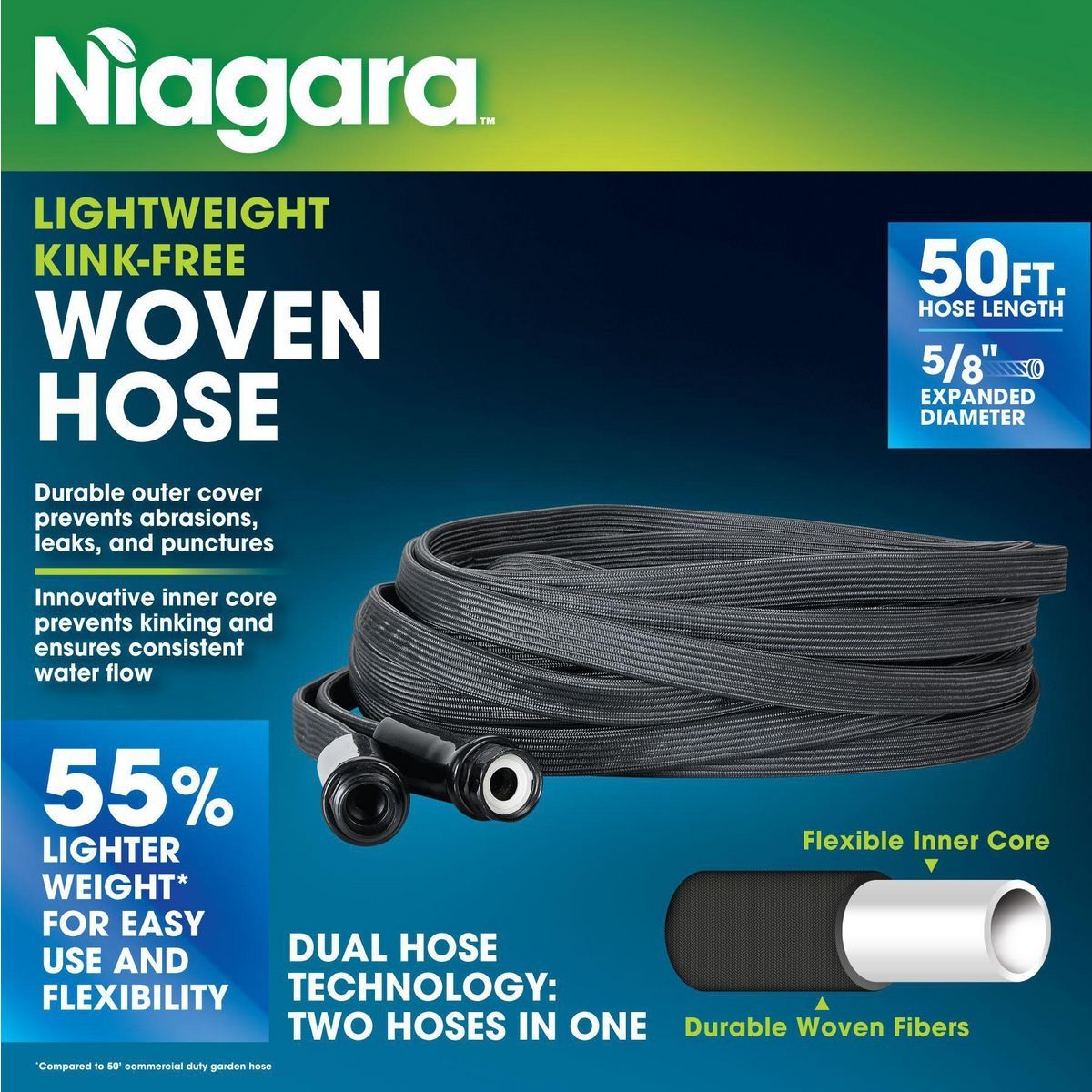 50 ft. x 5/8 in. Lightweight Kink-Free Woven Hose X4061