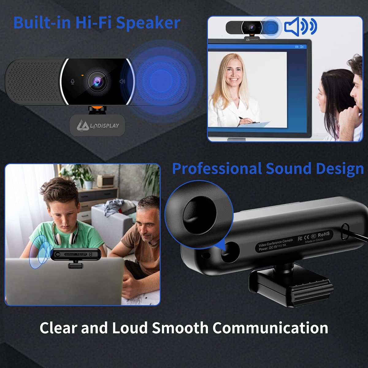 3 in 1 HD 1080p Webcam with Microphone and Speakers V907