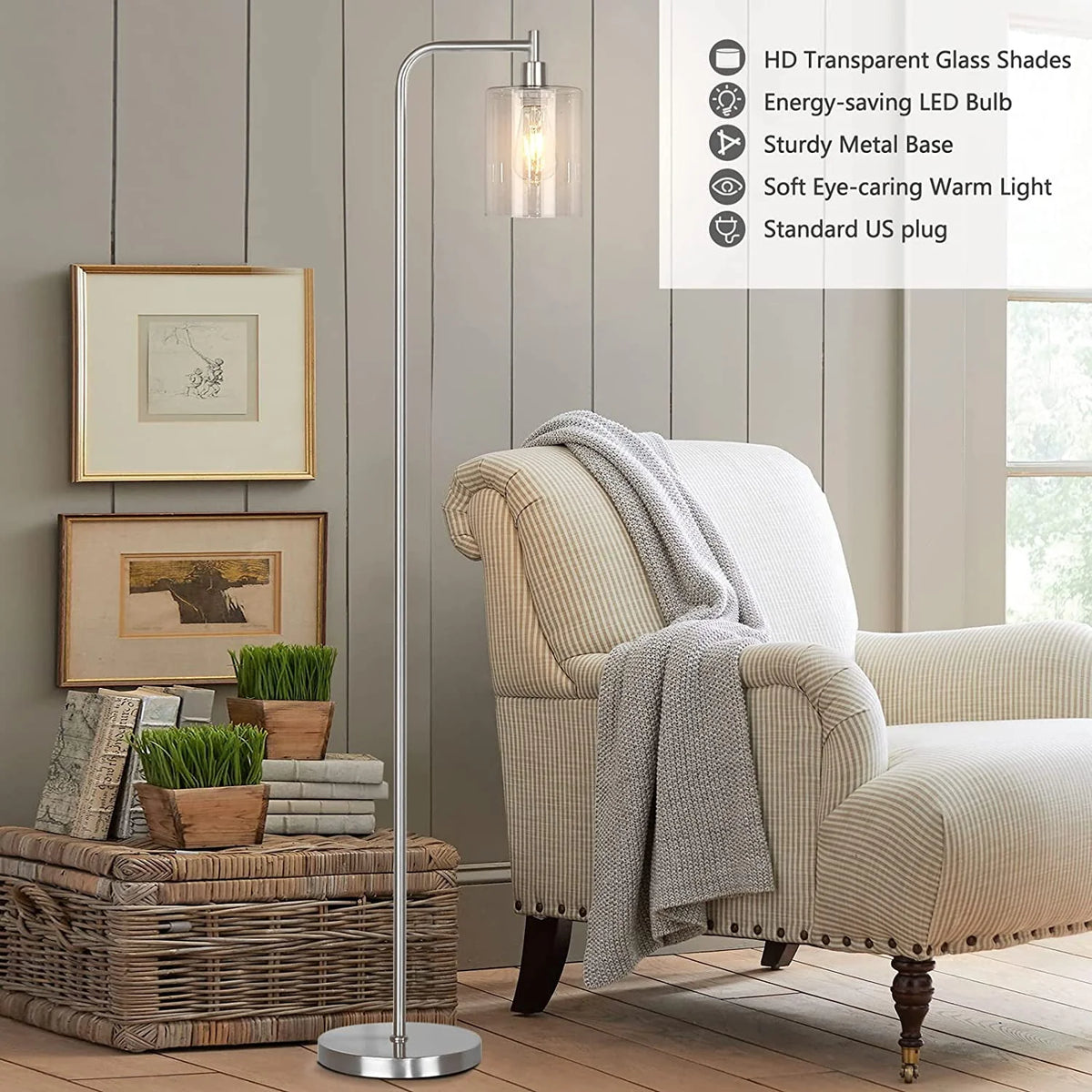 Industrial LED Floor Lamp Black F486