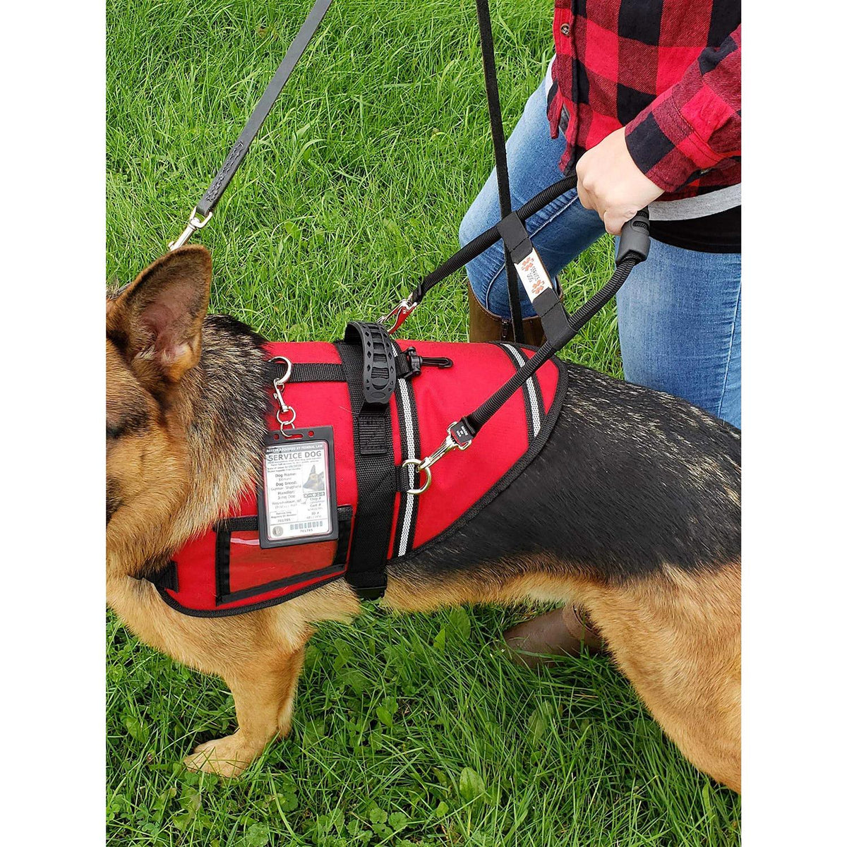 Aluminum Snap-On Service Dog Bridge Handle with ID Tag Band A8989