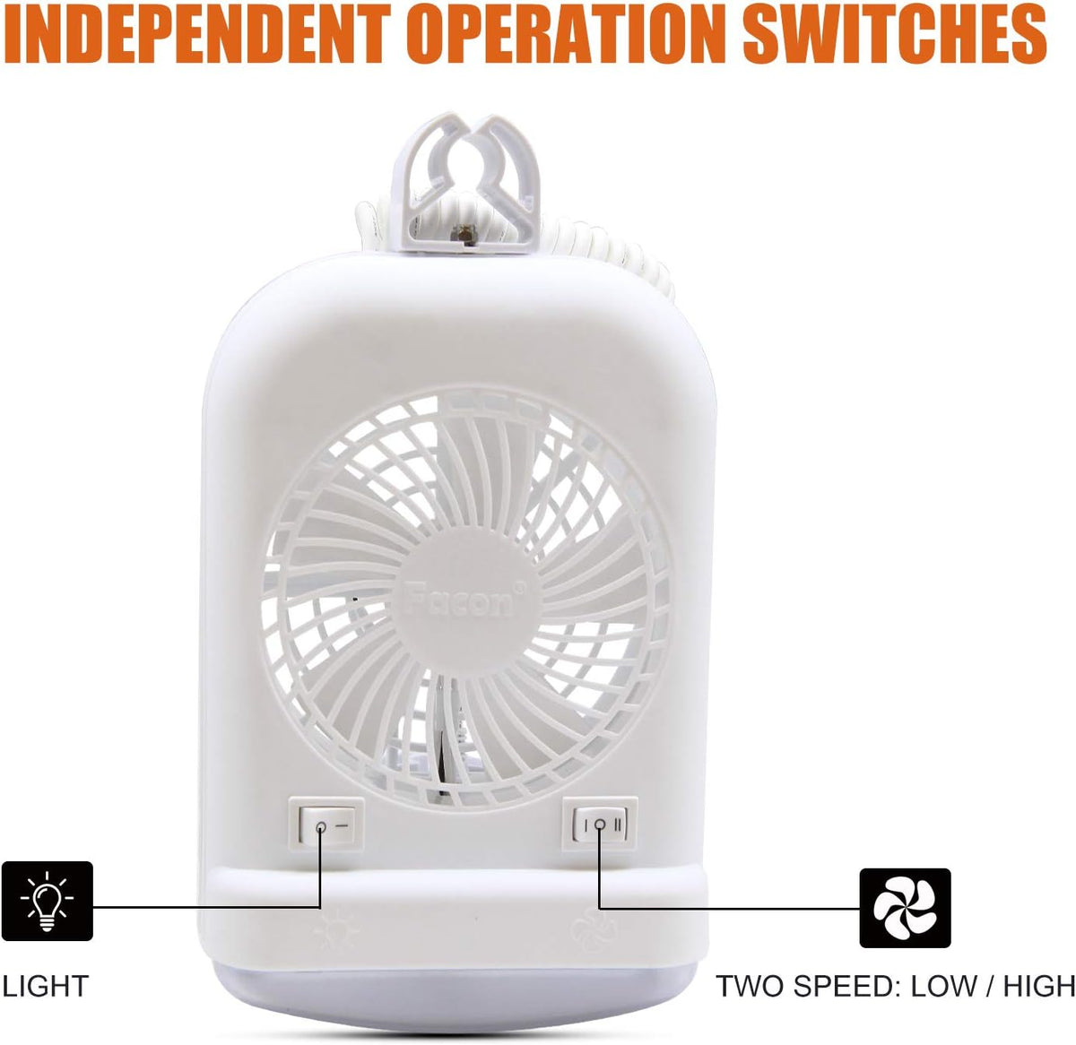 12 Volt RV Camper Fan and LED Light Combo with 2-Speed Fan, Pack of 2 Z4672