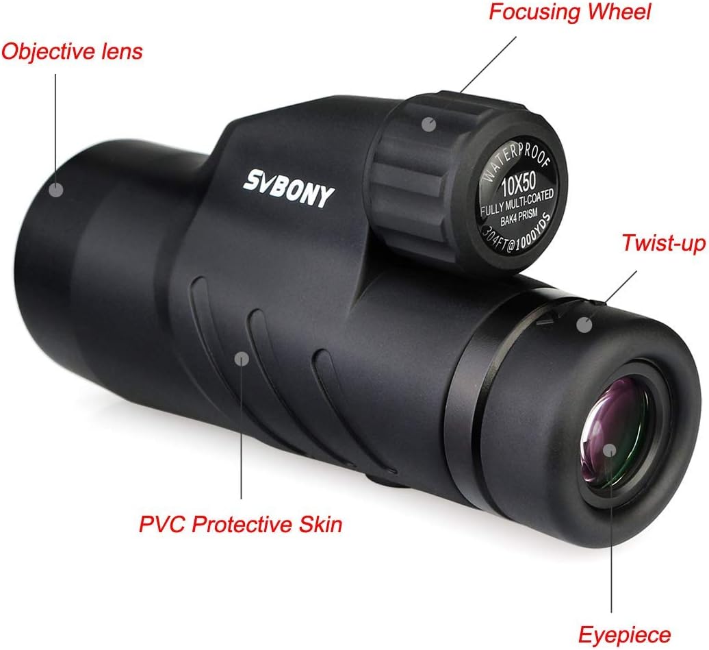 10x50 Waterproof Monocular Telescope with Case G74814