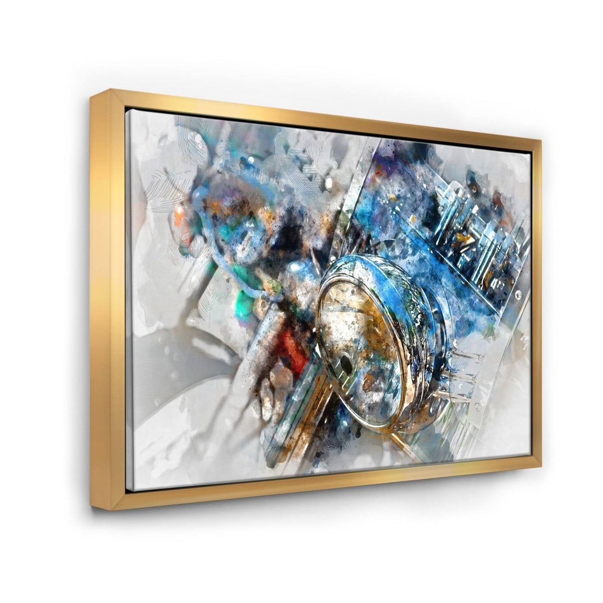 Framed Canvas Art Print 20 in. Wide x 12 in. High Gold S70448