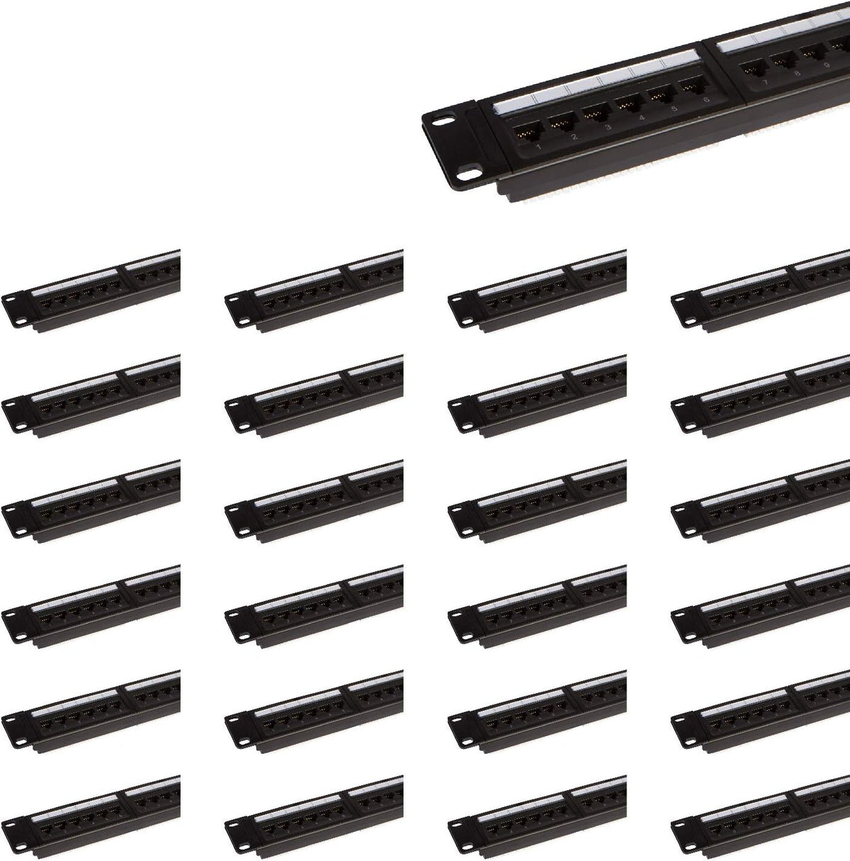 48 Port Cat6 RJ45 Patch Panel with Punch Down Tool and Cable Management System B6474
