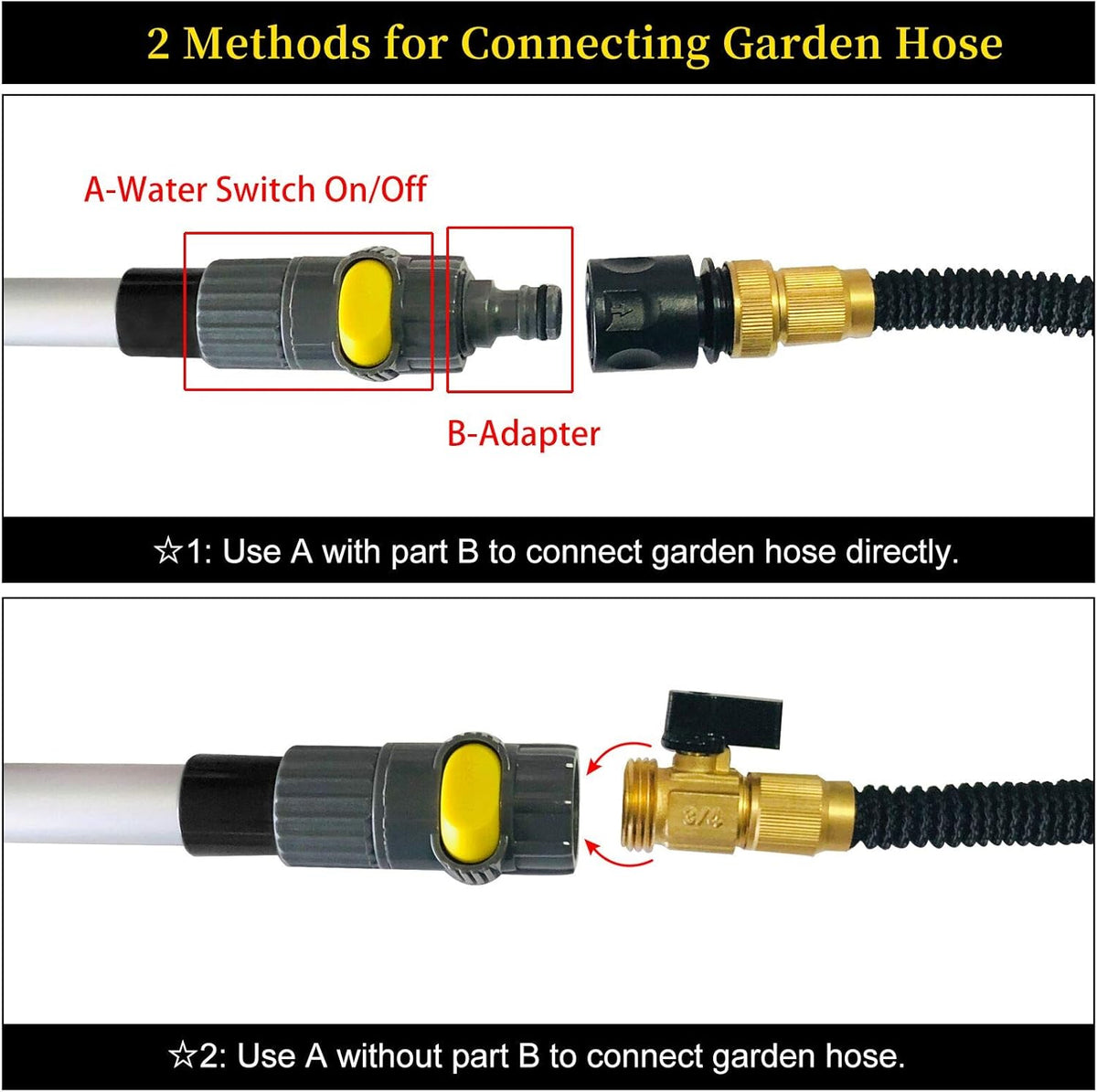 5-12 Foot Telescopic Car Wash Brush with Soft Bristle Pack of 2 S2294