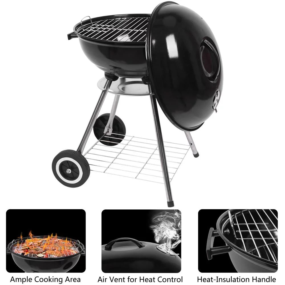 18 Portable Charcoal Grill with Wheels M558971