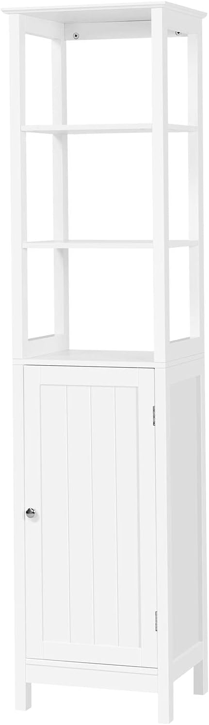 3 Tier Free Standing Wooden Bathroom Storage Cabinet with Adjustable Shelf, White G127920
