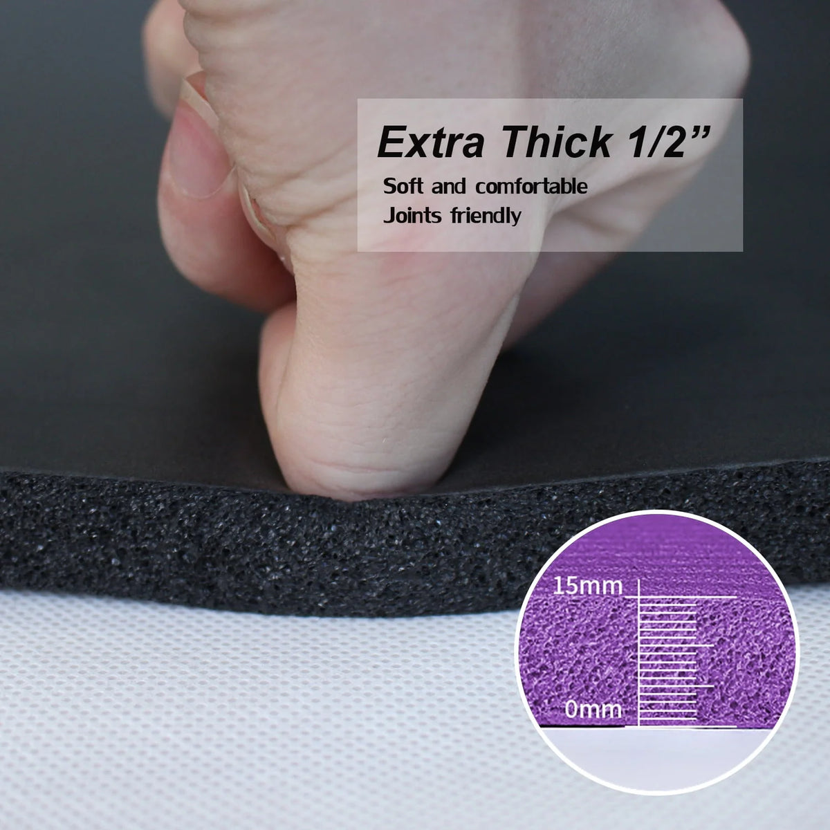 Extra Large 1/2 Thick Black Yoga Mat C79495