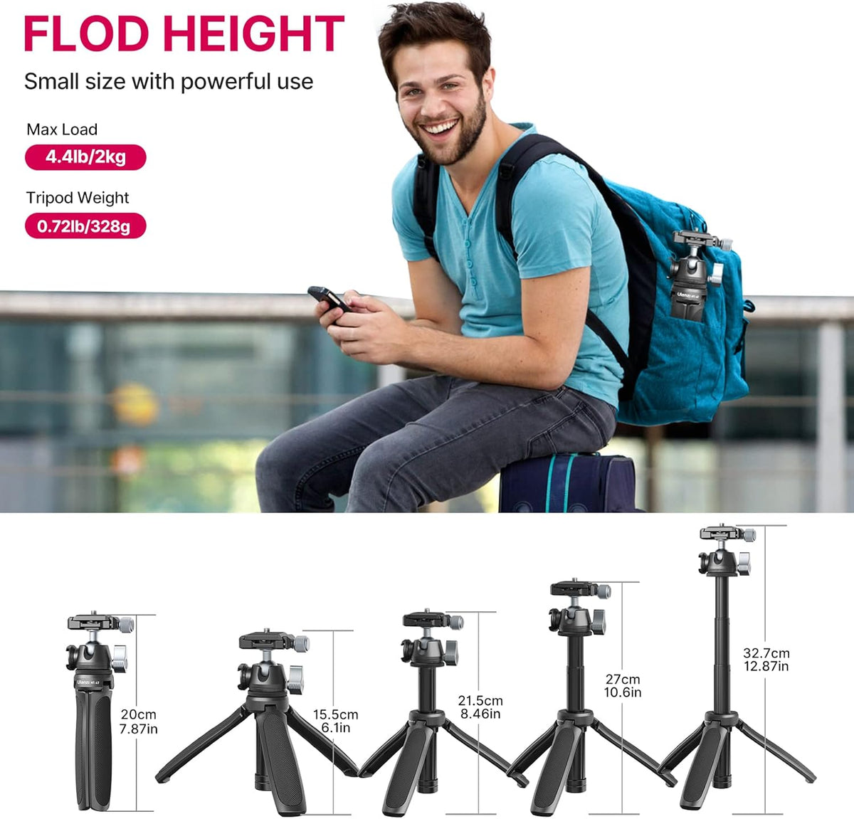 Aluminum Alloy Mini Camera Tripod with Ball Head H156989
