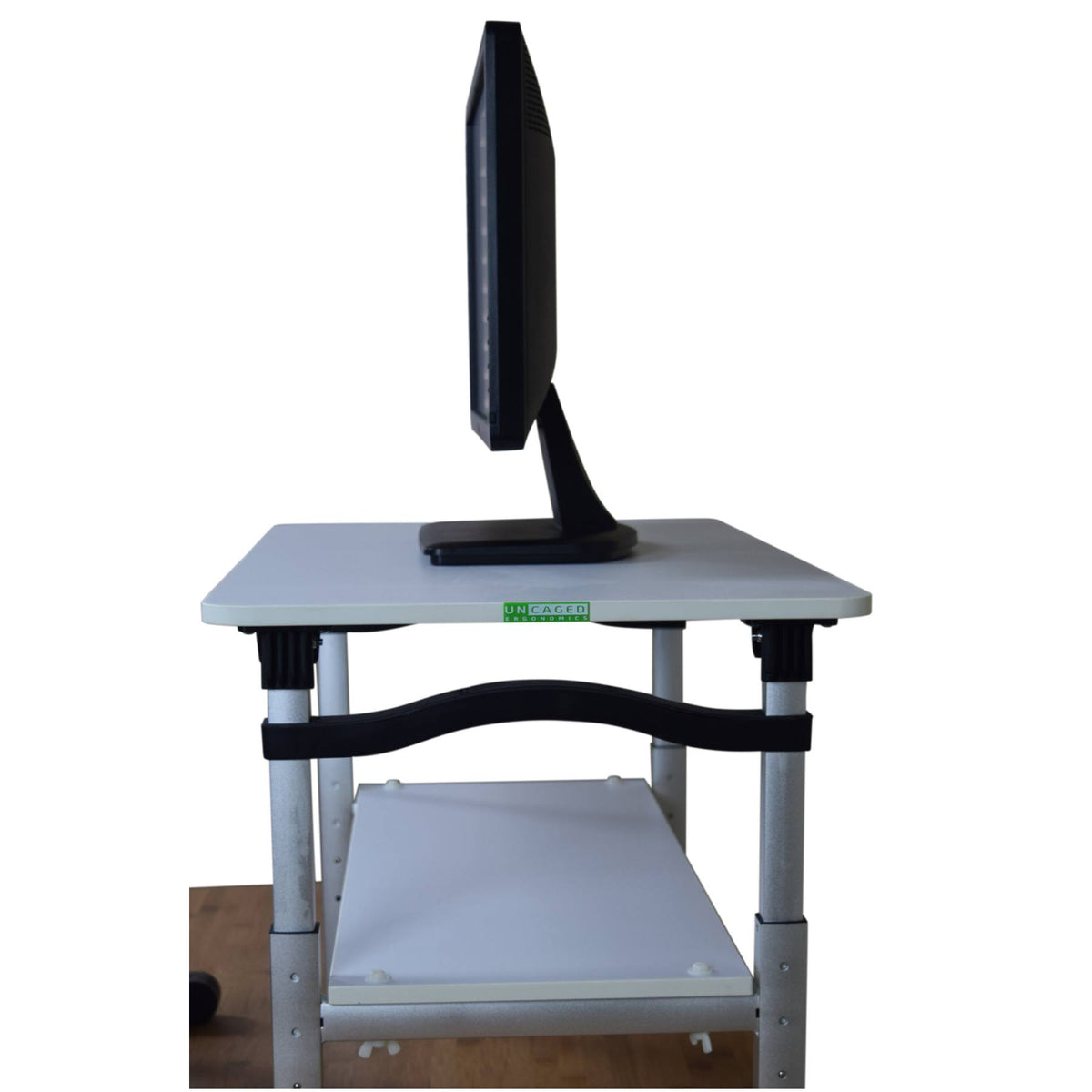 Adjustable Height White Monitor Stand O1413