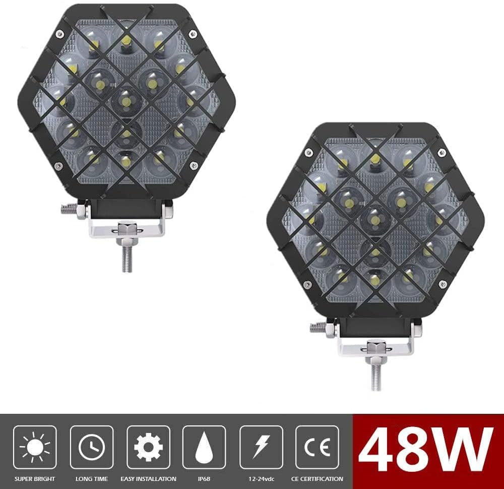 51W Round LED Off-Road Work Lights 4 Pcs Red W361