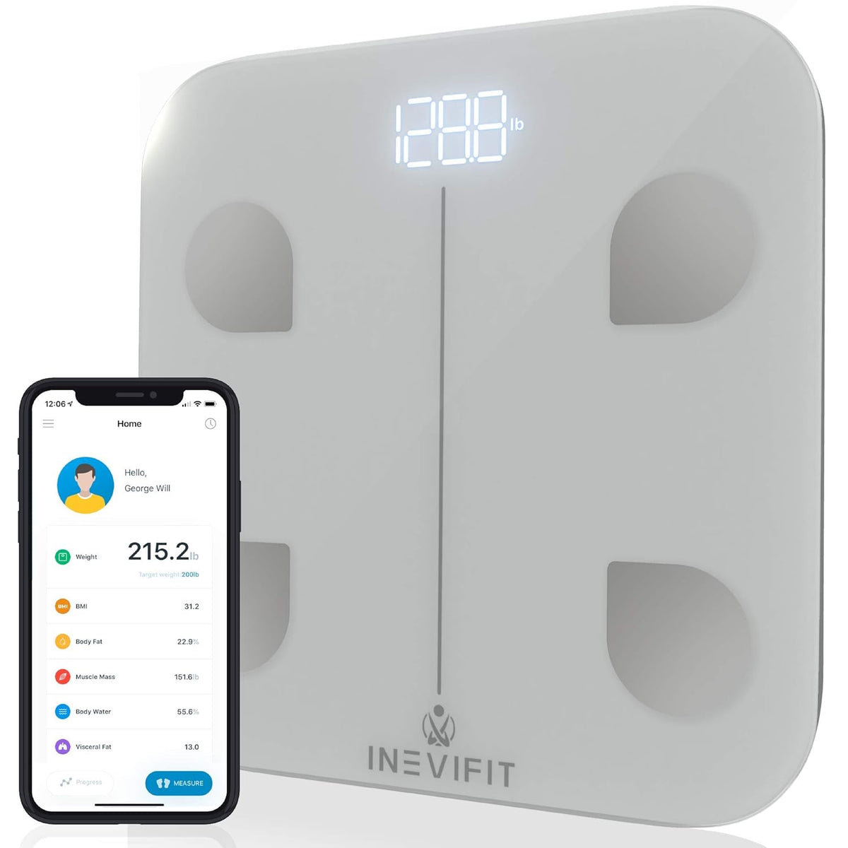 Black Smart Body Fat Scale Pack of 2 K3732