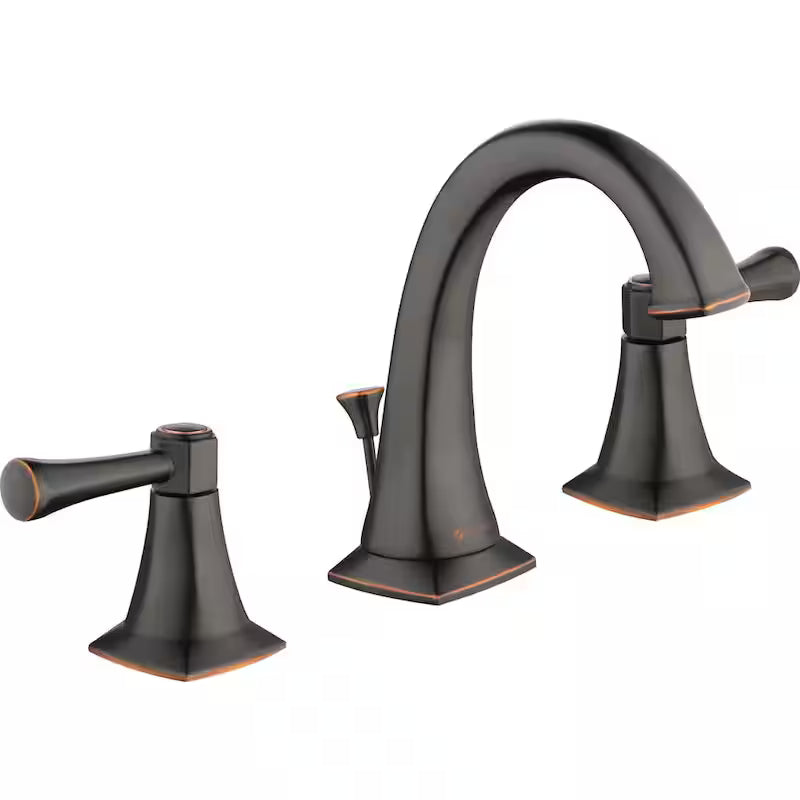 8 in. Widespread Double-Handle High-Arc Bathroom Faucet in Bronze L779587