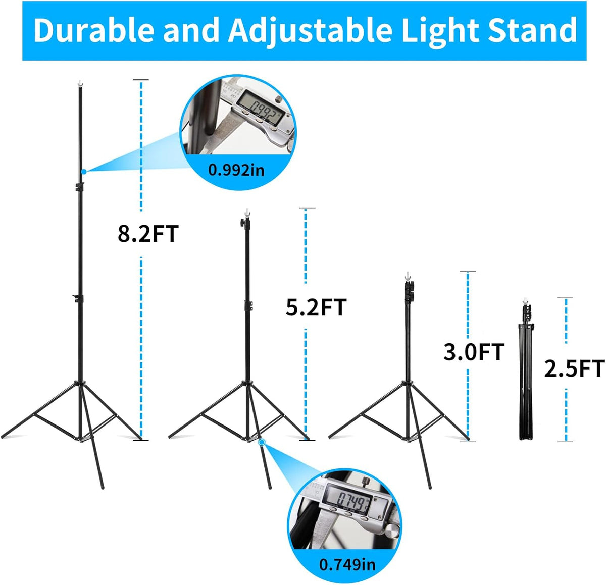Adjustable Photography Backdrop Stand with Carrying Bag X24134