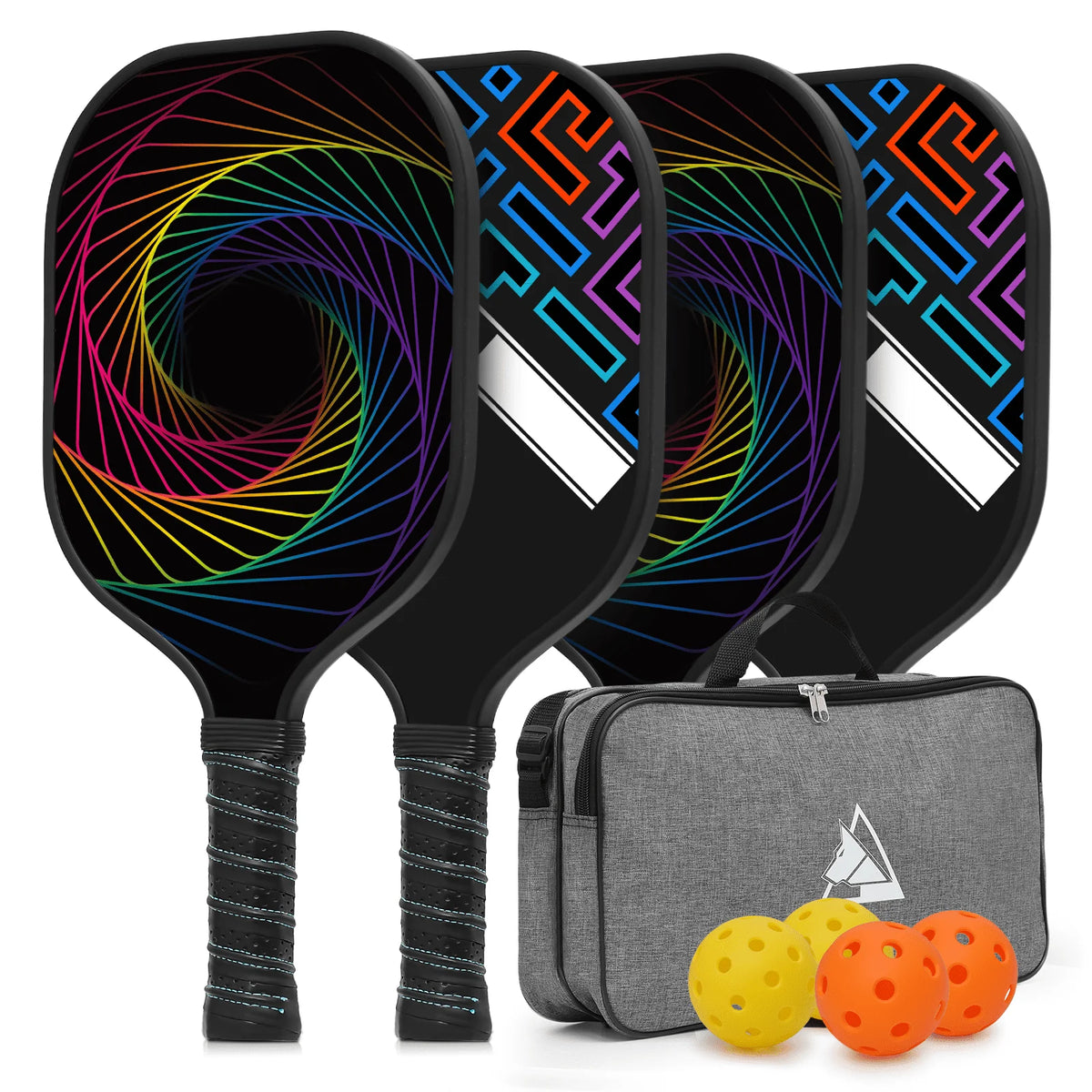 Carbon Fiber Pickleball Rackets Set of 4 with Carry Bag A881918