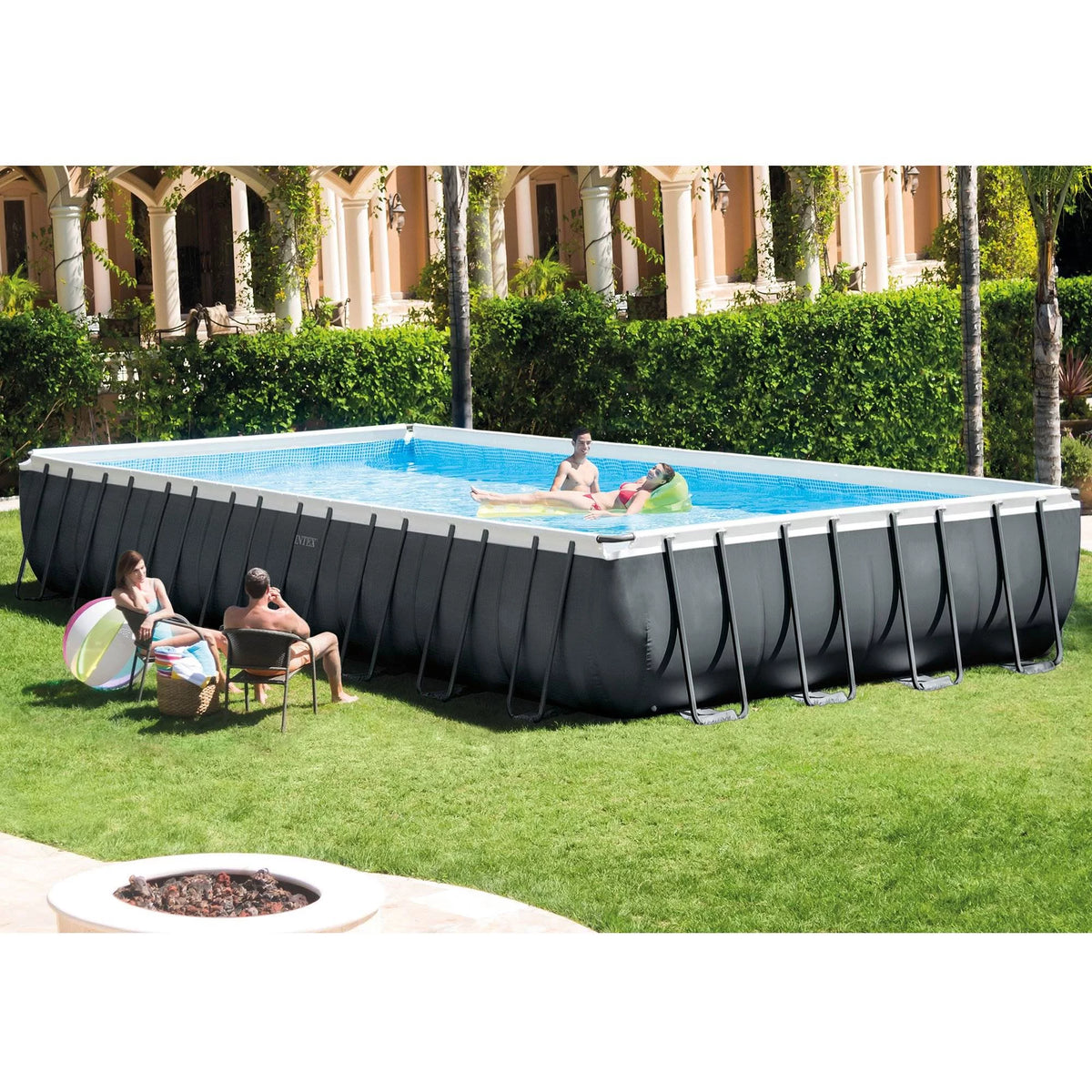 24' x 12' x 52 Rectangular Frame Swimming Pool Set with Pump U399399