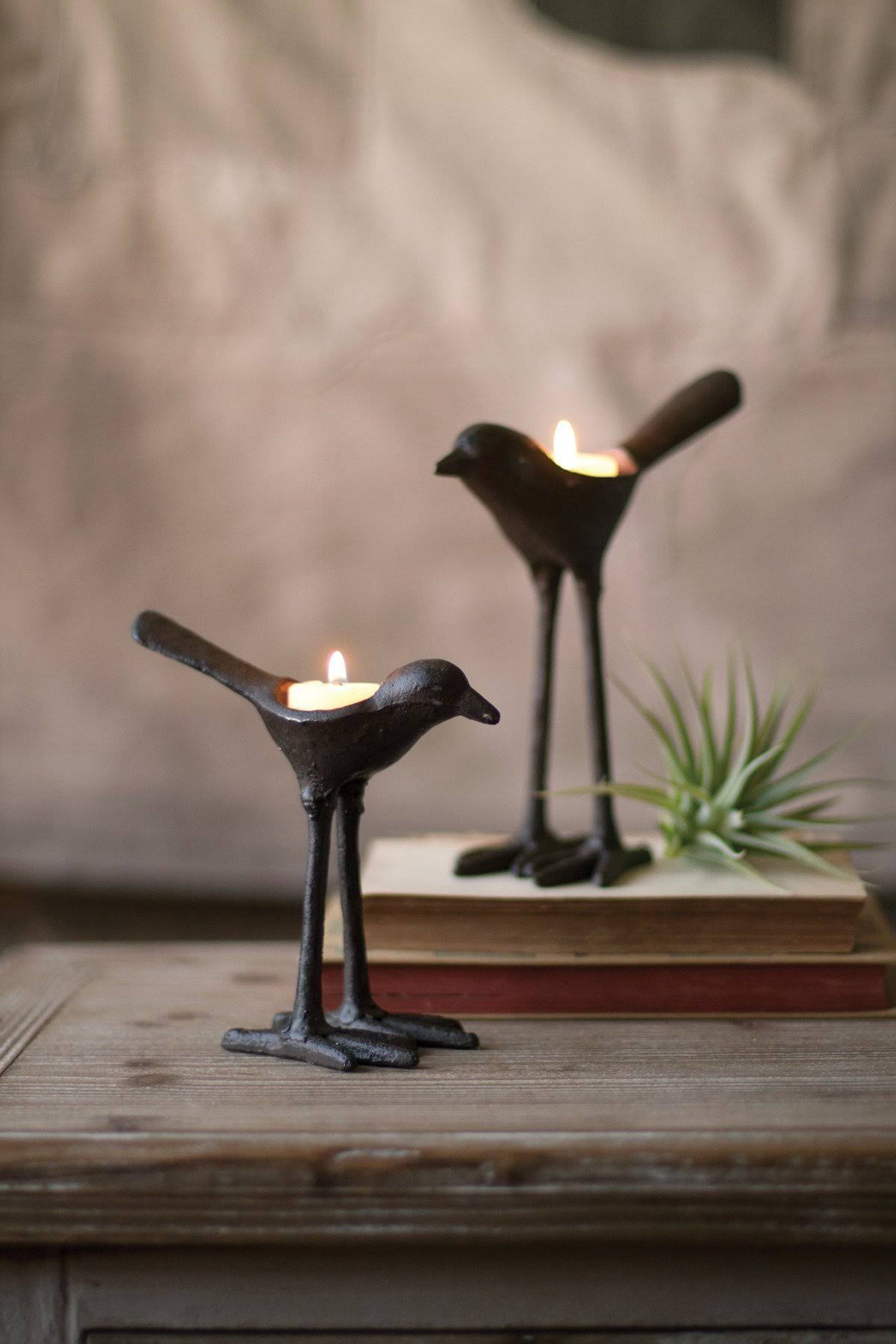 Cast Iron Tea Light Holders, Set of 2 M8024
