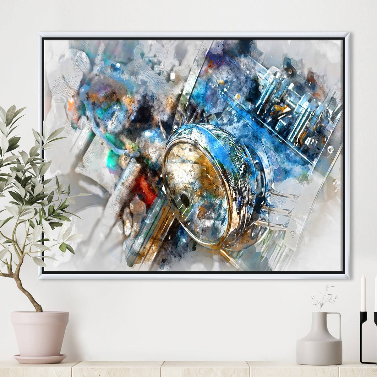 Framed Canvas Art Print 20 in. Wide x 12 in. High Gold S70448