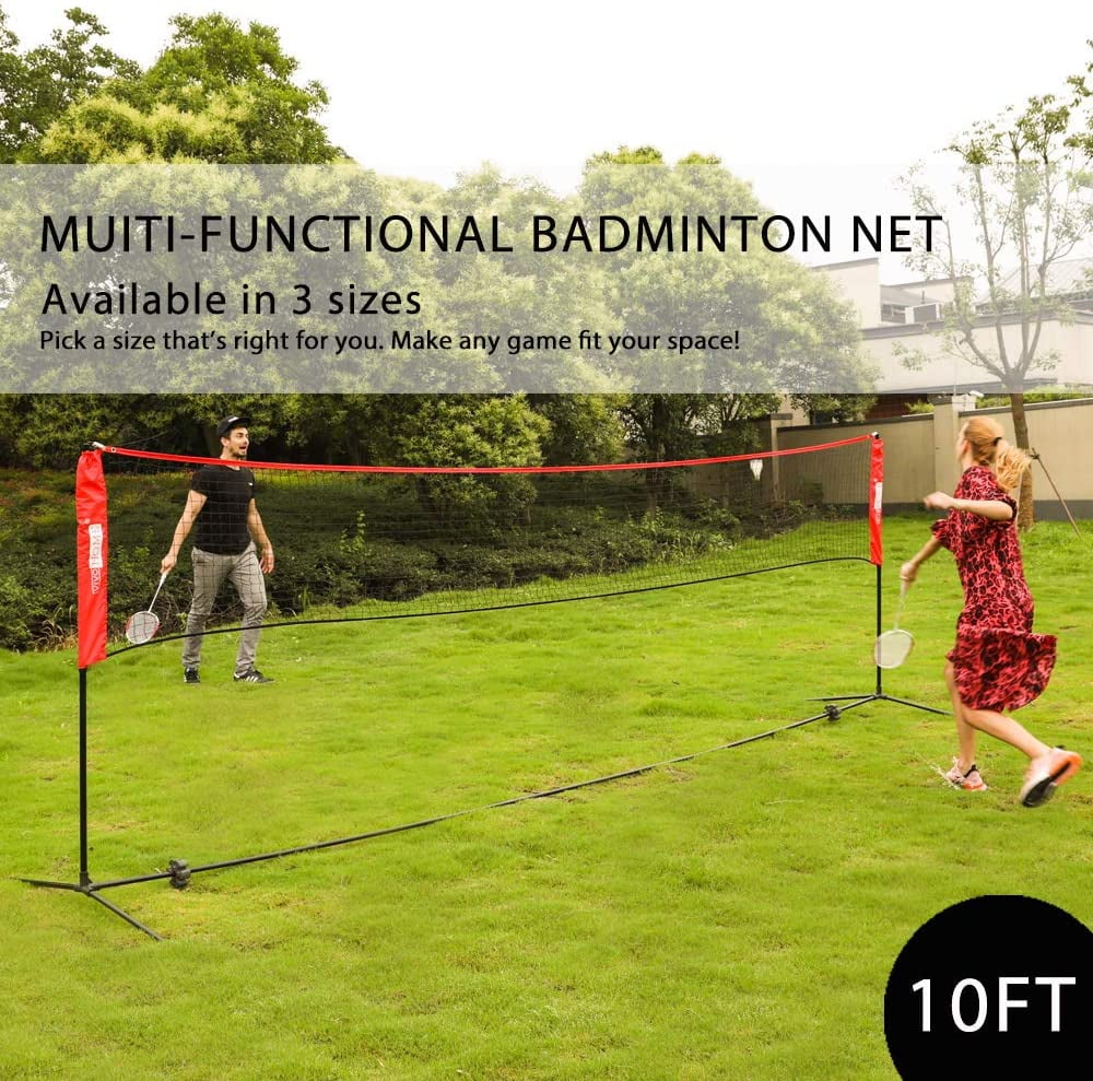Adjustable Outdoor Badminton Net Set with Carry Bag D68797