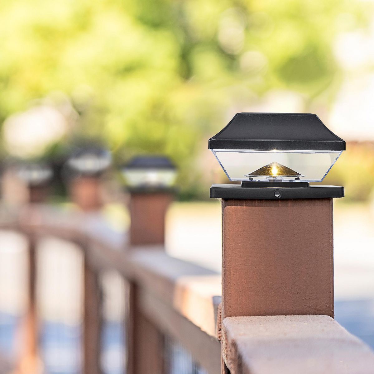 LED Solar Post Cap Lights, 2-Pack G594