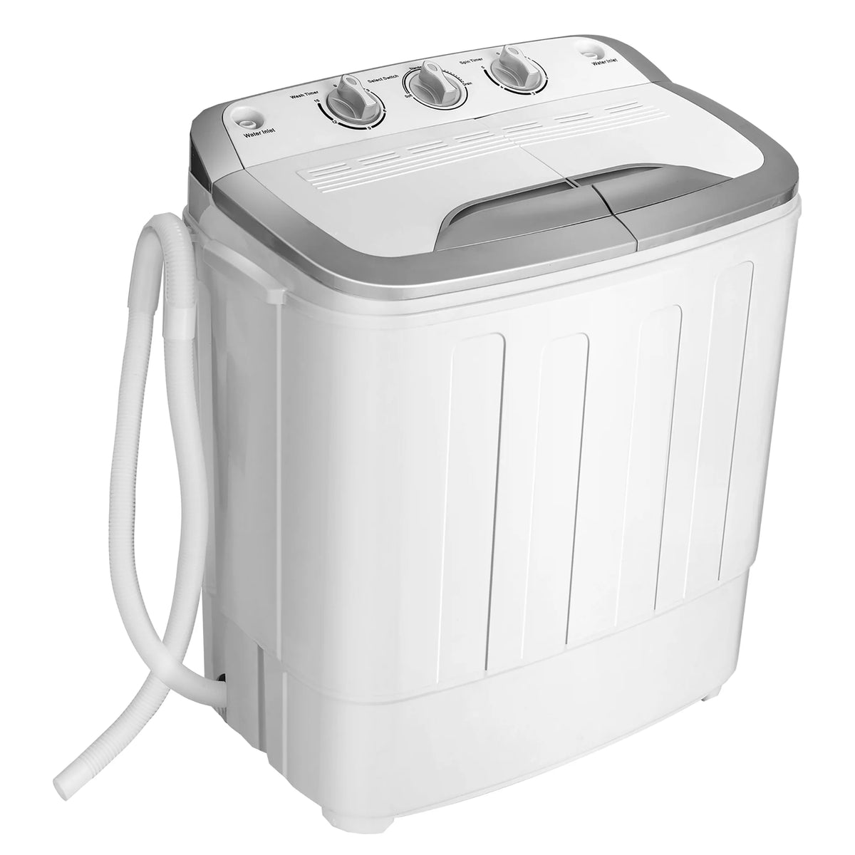 13lbs Portable Semi-Automatic Twin Tub Wash Machine Black O276279
