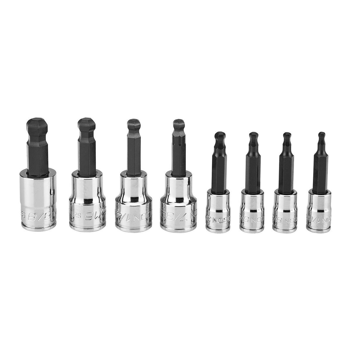 1/4 in. and 3/8 in. Drive SAE Ball Hex Socket Set, 8 Piece D8701