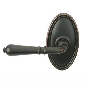 Half Dummy Left Handed Door Lever with Oval Rose in Oil Rubbed Bronze A479414