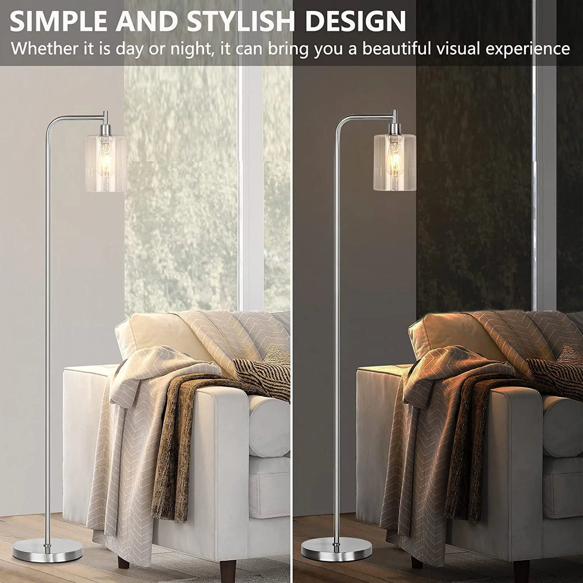 Industrial LED Floor Lamp Black F486