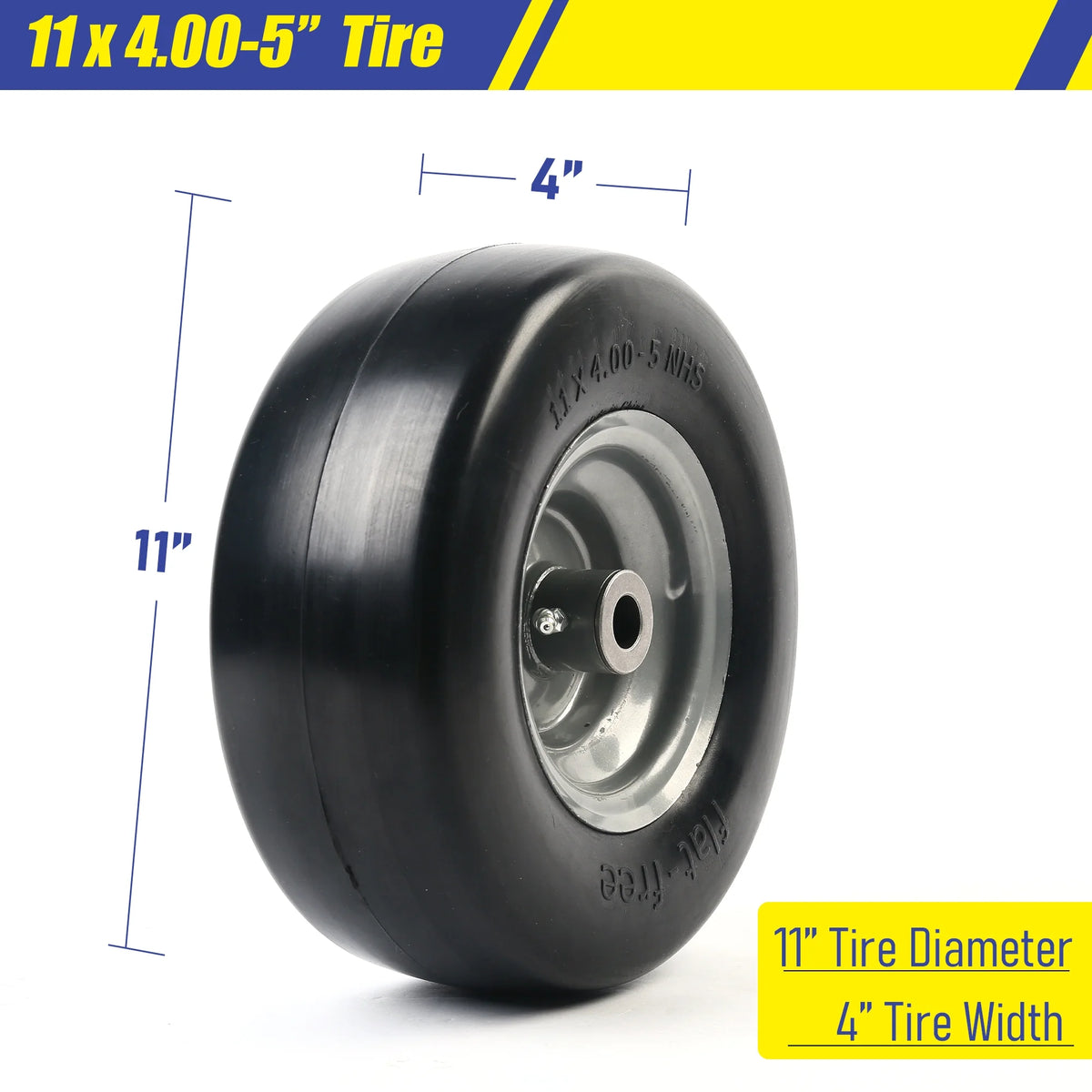 Flat Free Lawn Mower Tire and Wheel T975