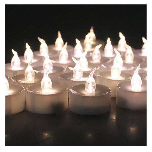 100 Battery Operated LED Warm White Tea Light Candle W576166