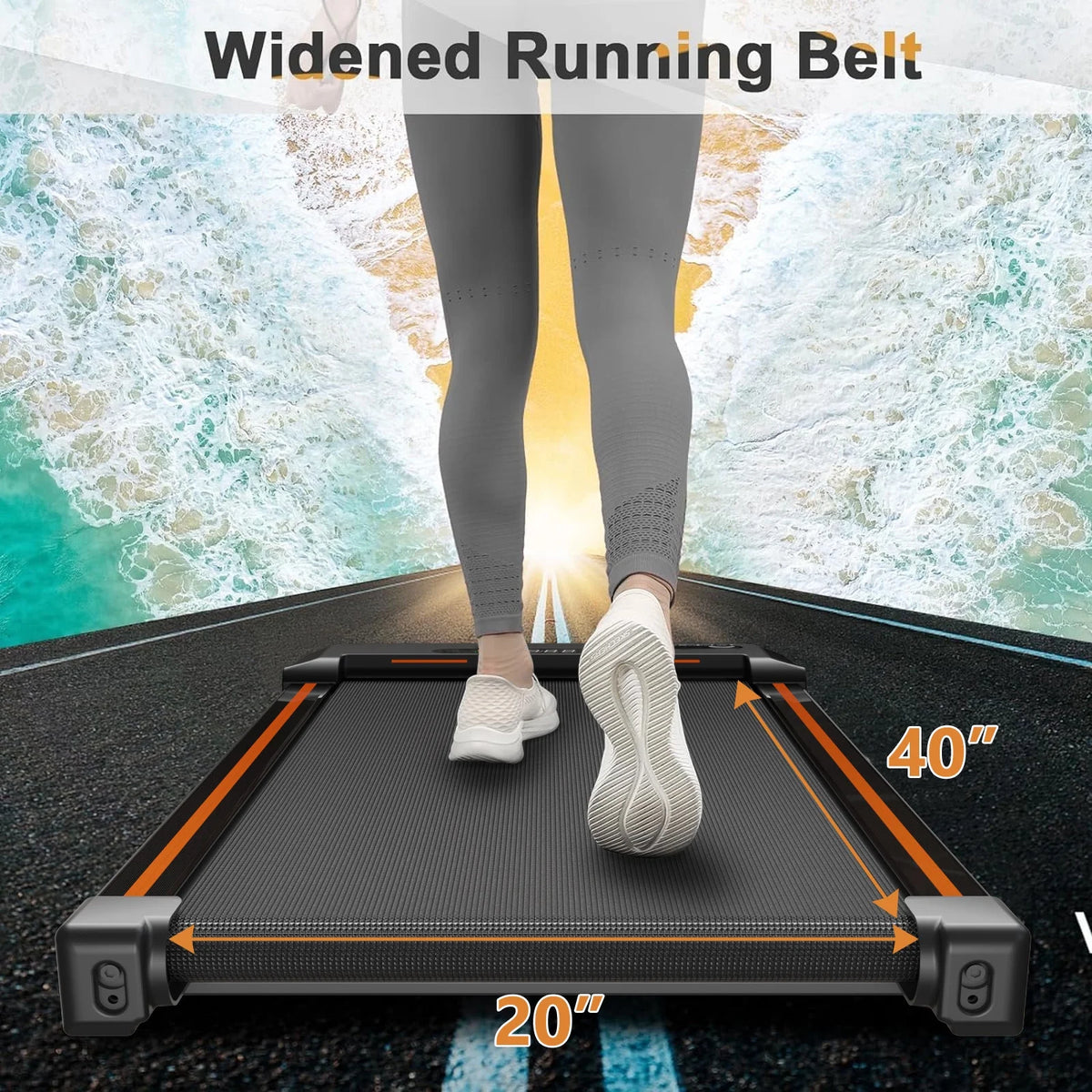 2 in 1 Under Desk Treadmill with Remote Control and LED Display W42707