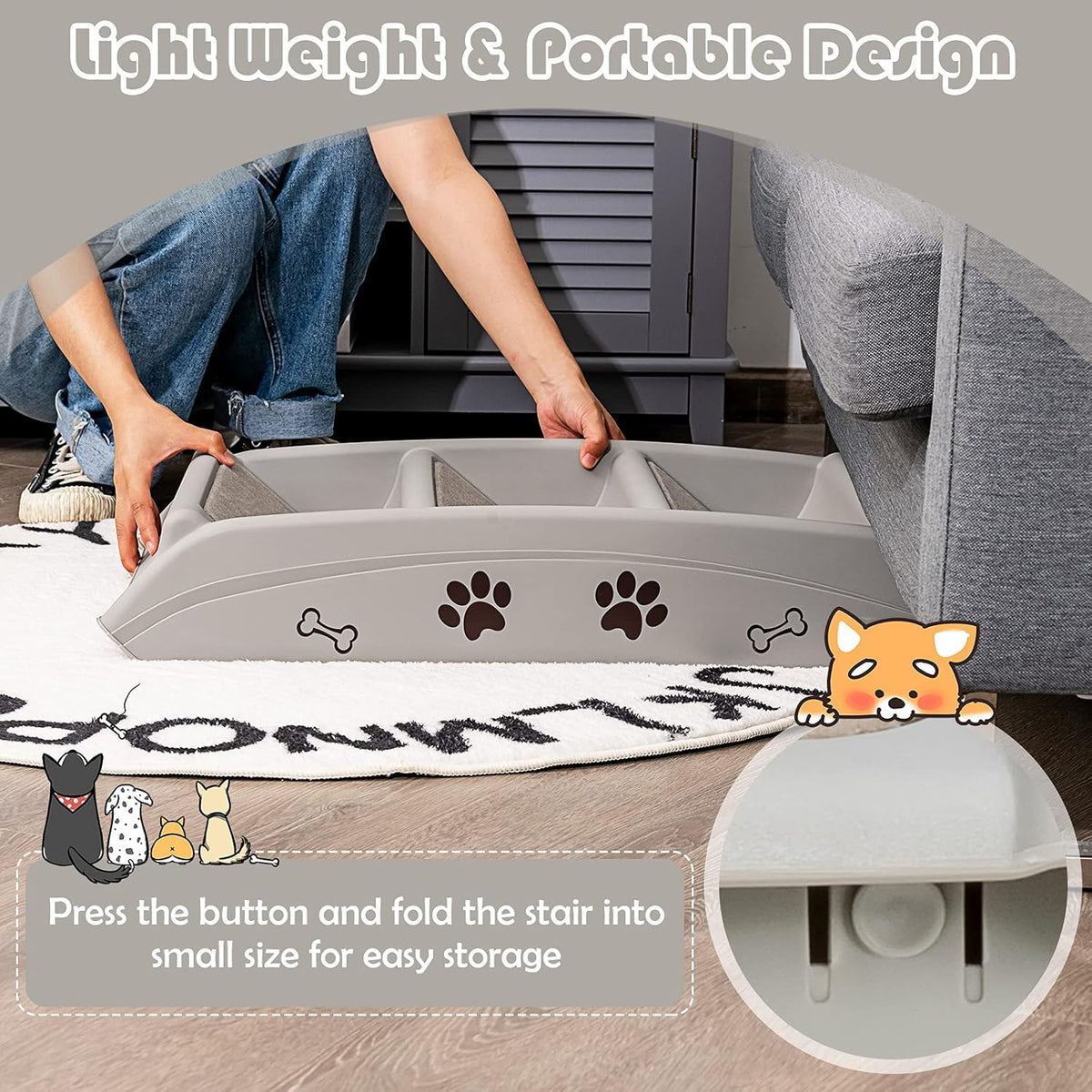 4 Step 19 High Folding Pet Steps H757170