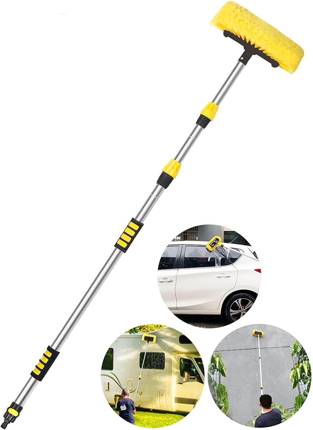 5-12 Foot Telescopic Car Wash Brush with Soft Bristle Pack of 2 S2294