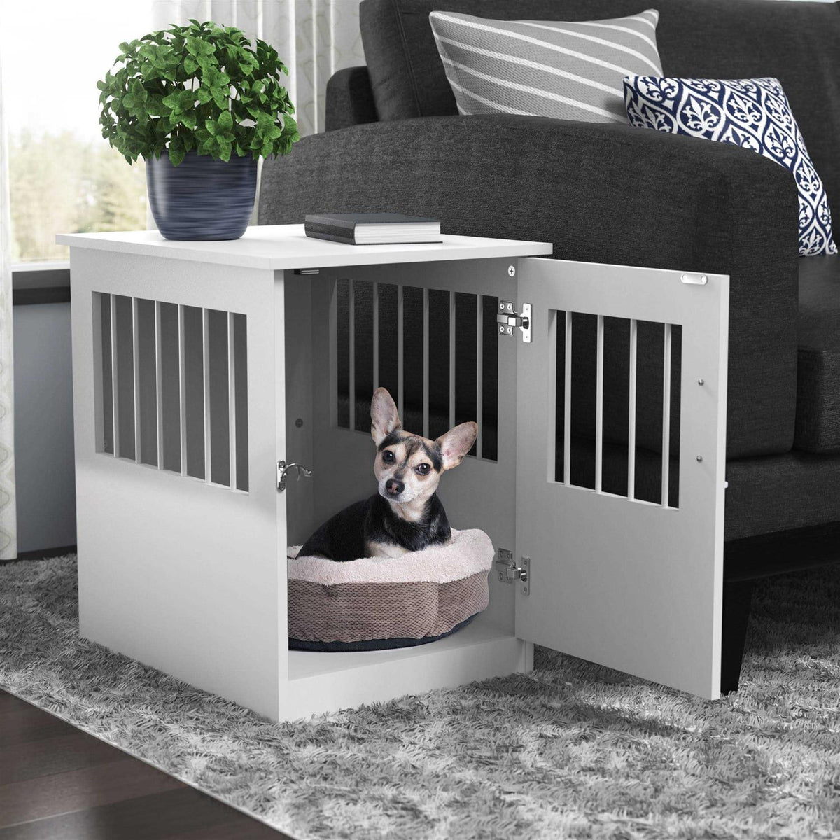End Table and Pet Crate O270336
