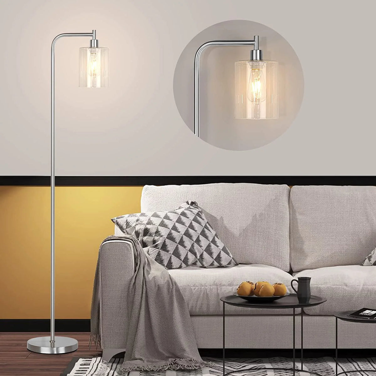 Industrial LED Floor Lamp Black F486
