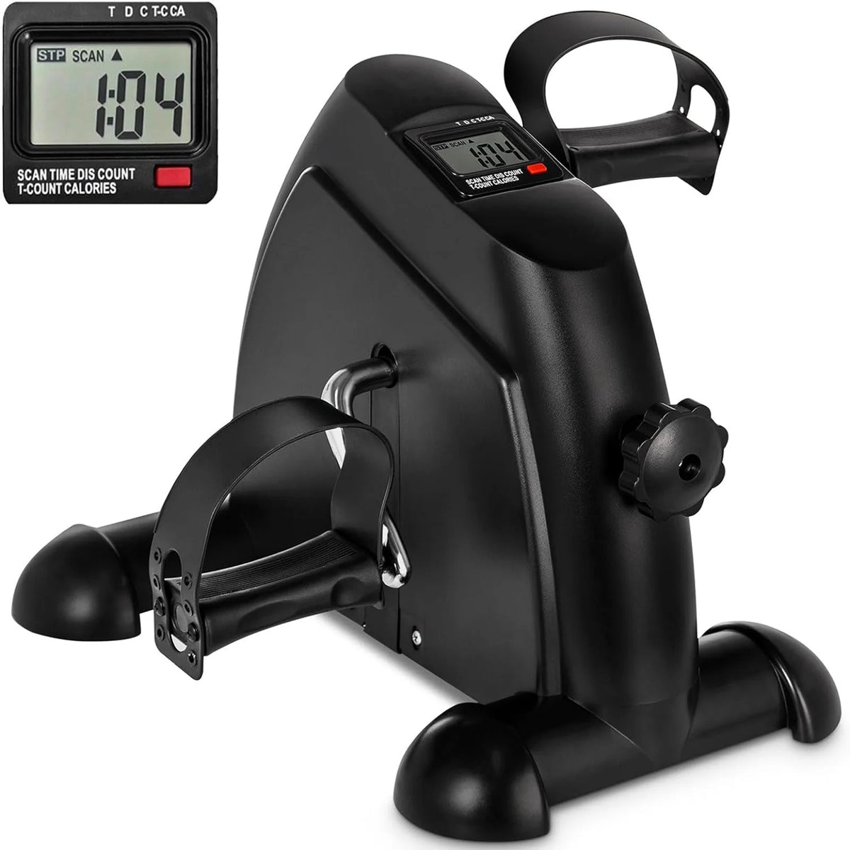 Black Under Desk Exercise Bike with LCD Display O3071