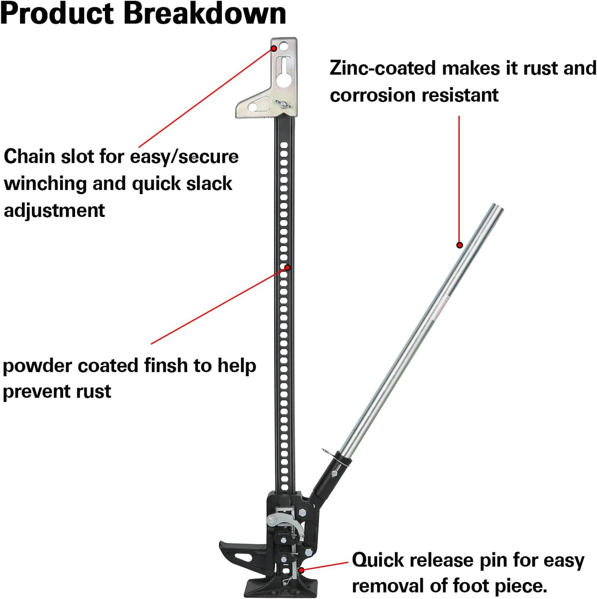 48 Off-Road High Lift Jack 3.5 Tons Capacity U527407