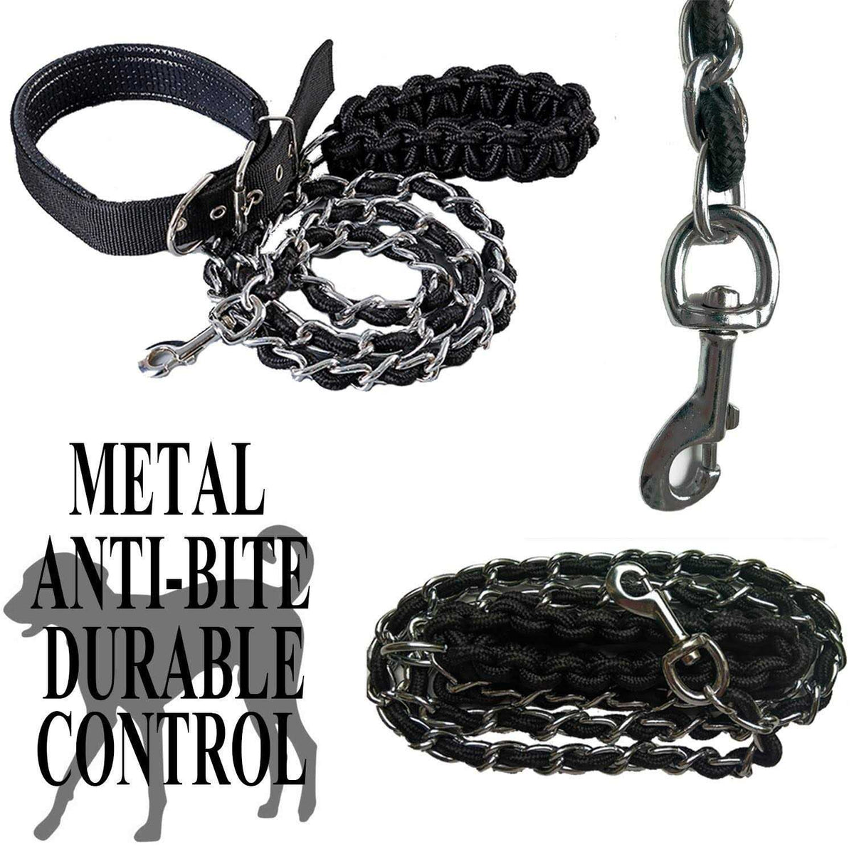 Metal Dog Leash with Collar Y6709